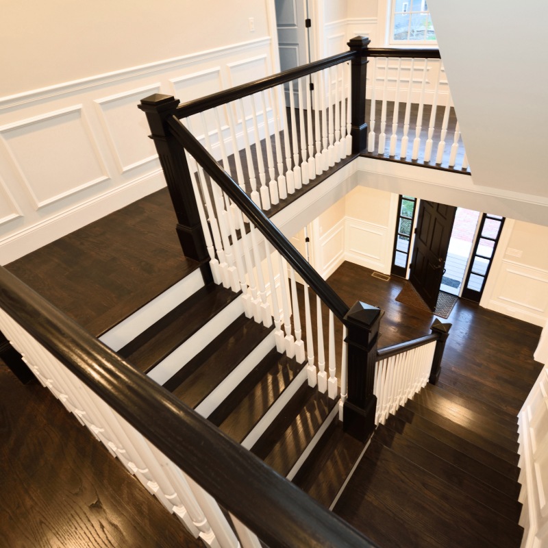 wooden stairs and hand rails homewood al